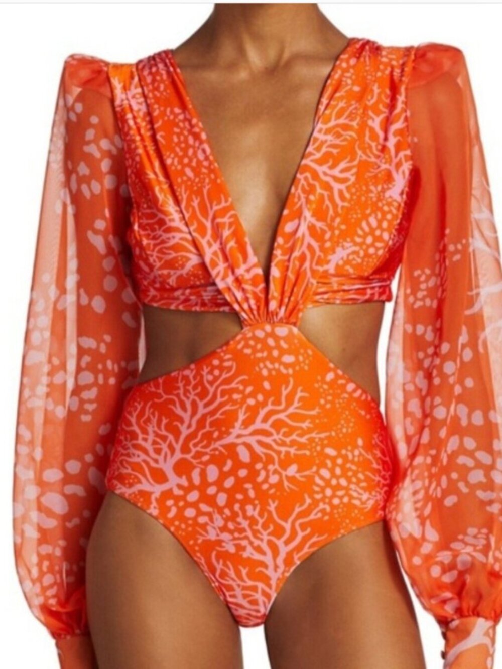 Odizli Puffy Long Sleeve One Piece Swimsuit size M